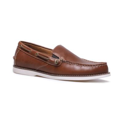 China Latest Lightweight Slip On Boat Shoe Men Flat Casual Leather Loafer Shoes for sale