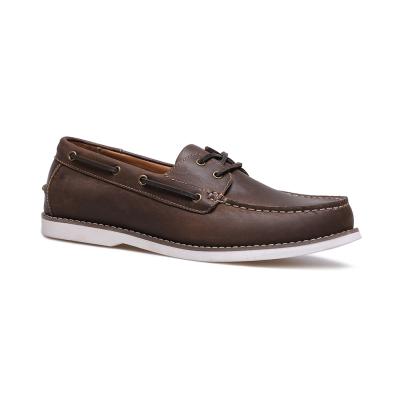 China Lightweight Leather Training Shoes Slip On Flat Boat Loafers Shoes For Men for sale