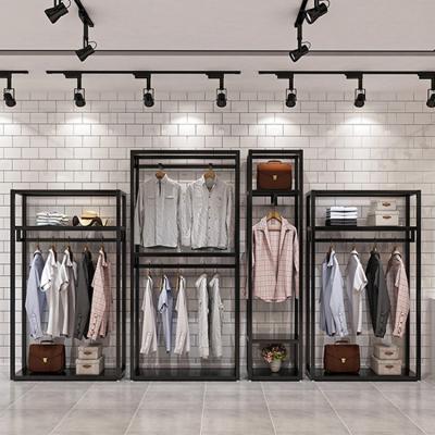 China Floor standing garment store display clothes wall rack shelf clothing clothing store display rack for sale