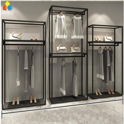 China Hot Selling Adjustable Iron Take Down Retail Store Wall Clothing Display Rack Display For Clothes for sale