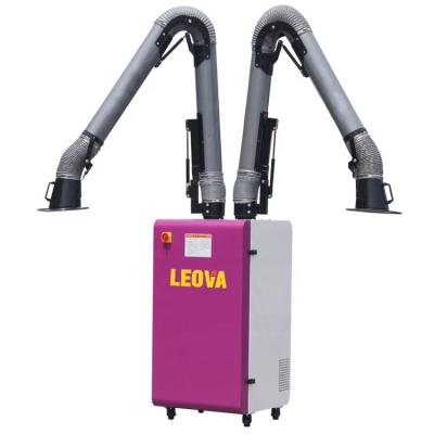 China Movable Fume Collector Industrial Welding Vacuum Air Filter Dust Extractor Two Arm Suction Arm for sale