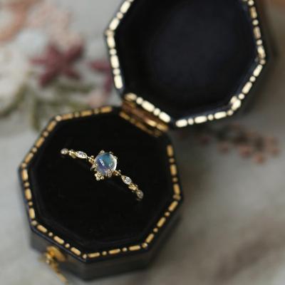 China Fashion S925 Sterling Silver Simple Exquisite Cold Style Female Engagement Diamond Ring Romantic Gift New Moonstone Ring for sale