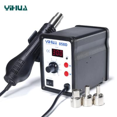 China Machine repair shops YIHUA858D with 3 nozzles SMD pneumatic repair machine heat gun rework soldering station for sale