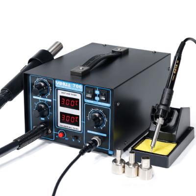 China Professional Machinery Repair Shops 2in1 Blower Hot Air Heat Gun Soldering Iron Rework Station YIHUA 706 for sale