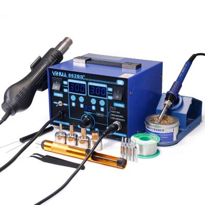 China Building material shops YIHUA862BD+ 2 in 1 SMD BGA rework station mobile phone laptop repair rework soldering soldering station for sale