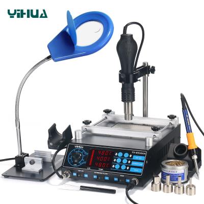 China Building material stores YIHUA 853AAA BGA rework station preheat hot air rework desoldering soldering station for sale