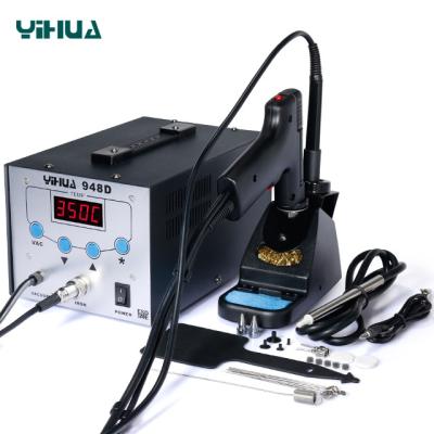 China YIHUA948D update soldering and desoldering version 2 in 1 electronic BGA vacuum soldering Desoldering iorn pump solder sucker gun station for sale