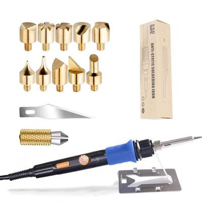 China YIHUA947-VII 60W Hotels Wood Burning Pen Set Stencil Soldering Tools Pyrography Crafts Kit for sale