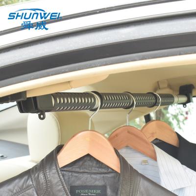 China Business Max Length 59.45 Inch Adjustable Coat Hanger Metal Retractable Car Clothes Bar For SUV/MPV/Sedan Car for sale