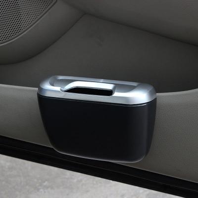 China Mini Side Luxury Plastic Backseat Door Car Waste Trash Can Bin For Car With Lid for sale