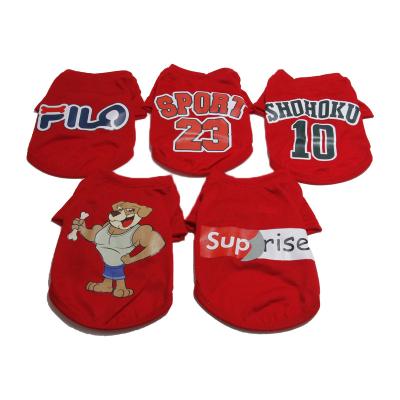 China Viable Wholesale Custom Sublimation Printing Polyester Dog T Shirts Pet Clothes Sublimation Summer Dog Clothes for sale