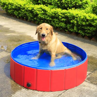 China Viable Hot Summer Days Pamper Collapsible PVC Material Dog Swimming Pool Pet Swim Bath Pool Tub for Cats and Dogs Kids for sale