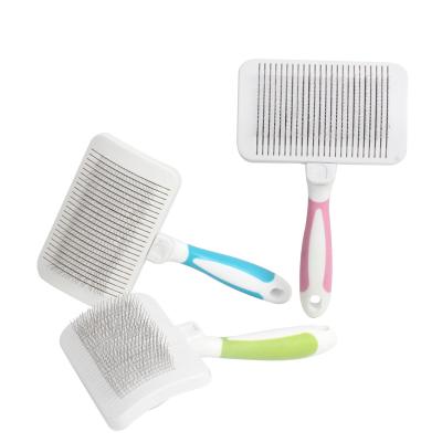 China Durable Soft Pet Groomer Hair Removal Comb Self Cleaning Pet Slicker Slicker Brush For Medium Dogs Grooming Pet Brush for sale