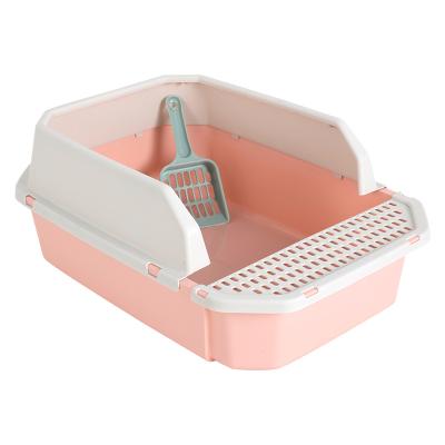 China Wholesale Reusable Semi-fine Material Detachable Plastic Anti-splash Bin Cat Bedpans Pet Toilet Cat pp Sand Stocked Basin for sale