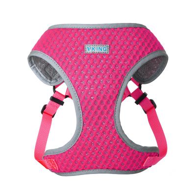 China Vking Logo Adjustable Safty Dog Harness Breathable Mesh Vest OEM Viable Custom Dog Harness For Dogs for sale