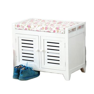 China Best Quality Shoes Storage Rack To Sneak White Color Wooden Shoe Cabinet Bench With Shutter Door for sale