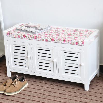 China Solid Wood Wooden Shoe Rack Storage Bench With Change Shoes Cabinet for sale