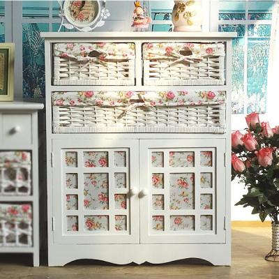 China Small Drawer Wood Storage Cabinet (Other) Rural Adjustable Bedroom Receive European Wardrobe Iron Chest Solid Wood Antique Beside Table for sale