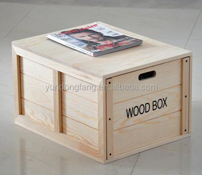 China China custom unfinished burlywood storage box solid wooden wine gift box for sale