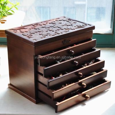 China New Chinese Tradition Cute Wooden Jewelry Boxes, Ring Necklace Earrings Jewelry Box Of for sale