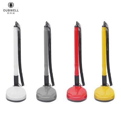 China office & School pen factory bank table pen desktop pen holder plastic ball pen with custom logo for sale