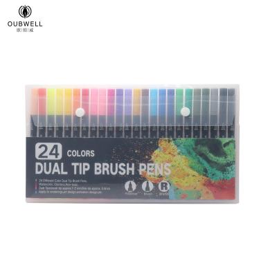 China Bright Colors Bullet Brush Marker Pen Double Sided Ended 72 Colors Pen Set Wholesale For Painting Drawing for sale