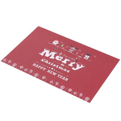 China Sustainable Christmas Place Mats With Reindeer Santa Snowman Printed Non-Slip Place Mats Washable Table Mats for sale