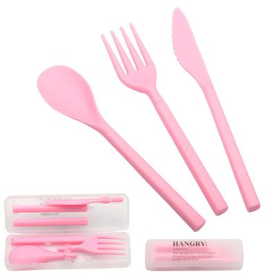 China Viable Cheap Plastic Cutlery Set Portable Cutlery Spoon Foldable Camping Cutlery Set for sale