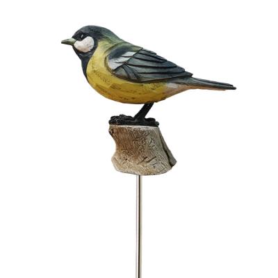 China China resin long tail bird, bird figurines with wooden carved bird carved design, for sale