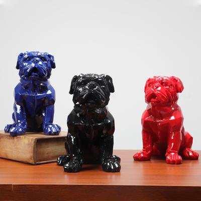 China China Custom Home Decor Fiberglass, Modern Customized Geometric French Bulldog Polyresin Dog Sculpture, for sale