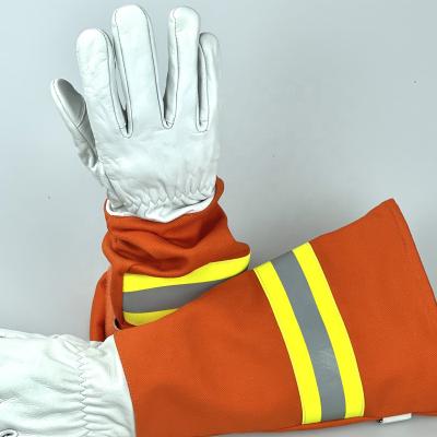 China Wholesale High Quality Forest Fire Rescue Gloves Orange Red Permanent Fire Retardant Fabric for sale