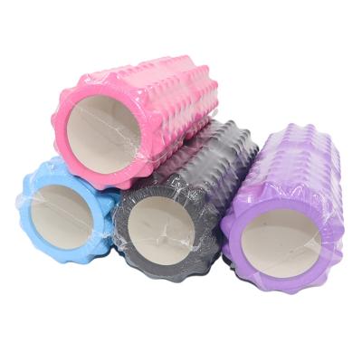 China Eva Yoga Back Muscle Fitness Foam Roller Set Mini 90Cm Exercise Massager Grid Massager Roller YC0002 High Density Foam Roller for sale