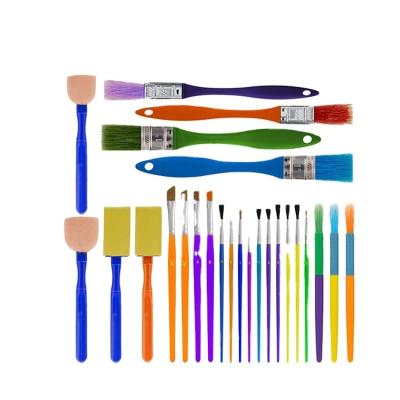 China Art Supplies 25 Pcs Hot Selling Nylon Children's Painting Brush Wool Line Drawing Brush Reading Brush for sale