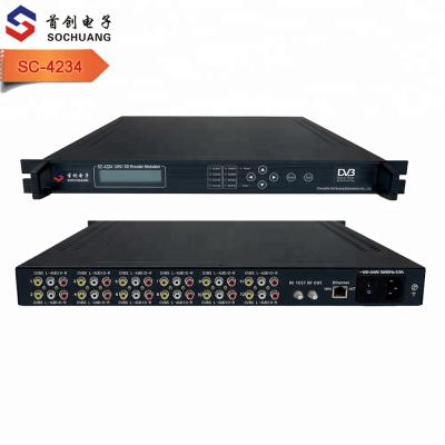 China DVB Headend SC-4234 12 channels h.264 / coaxial mpeg2 modulator dvb-c qam modulator dvb-c encoder modulator av / av / sd for sale