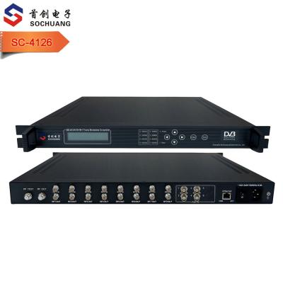 China dvb-s to dvb-t transmodulator RF modulator (8*DVB-S/S2+ASI in, 3*DVB-T RF) SC-4126 for sale