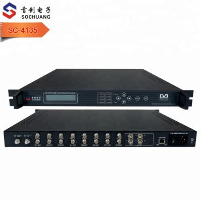 China satellite dvb-s to dvb-c digital qam tv broadcast transmodulator with jammer (8RF+4ASI in, 4in1 RF) SC-4135 for sale