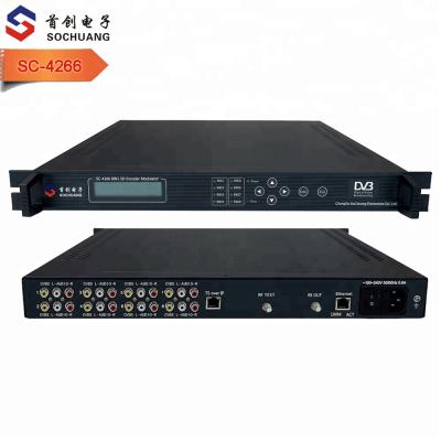 China AV to dvb-t rf modulator converter for digital cable tv equipment (8AV in, DVB-T, each channel bit rate 3.5mbps) SC-4266 for sale