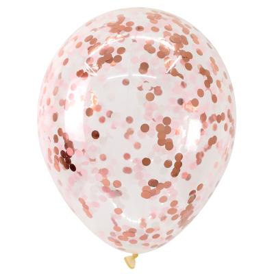 China Birthday 12inch 18inch transparent latex balloon with 1cm colorful confetti, confetti balloon for sale