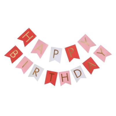 China Party Decoration Clean Inventory Happy Birthday Colorful Paper Banner With Best Price for sale