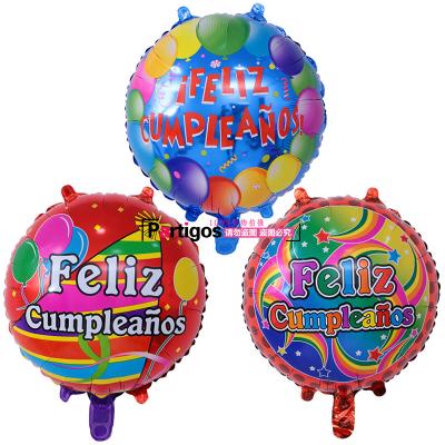 China Gift Toy Spanish Happy Birthday Balloons feliz cumpleanos foil helium balloon for sale