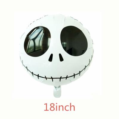 China 18inch Round Shape Skeleton Halloween Foil Balloon For Halloween Party Decoration 18inch for sale