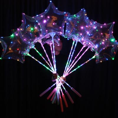 China Transparent 18inch Christmas Heart Star Shape Transparent Clear Bubble Balloons With LED Light Wedding Birthday Party Decoration Supply for sale