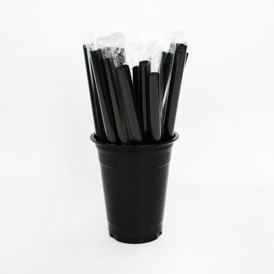 China Innovative 2023 PLA Black Products Recyclable Plastic Drink Straws Bulk Plastic Drinking Straws for sale