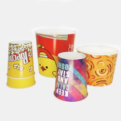 China Eco Friendly Disposable Biodegradable Biodegradable Paper Cup Recyclable Logo Printed Food Grade Non-Toxic Popcorn Cup for sale