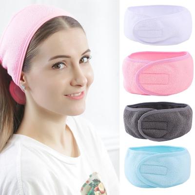 China Soft Spa Headband Bow Fleece Face Wash Makeup Headband Sports Coral Headband For Women for sale