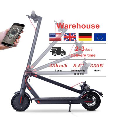 China EU Warehouse Stock Fldable Unisex European Cheapest Adults Led Light E-scooter 2 USA USA UK Europe Germany Two Wheel Electric Scooter for sale