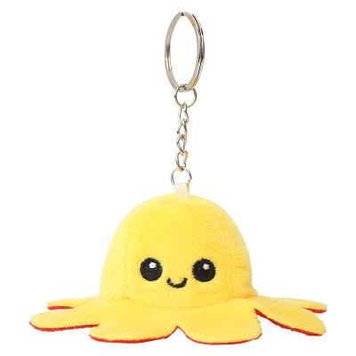 China 2021 Hot Sale Amazon Gift Stuffed Plush Toy Animal Reversible Mini Octopus Plush Key Chain For Kids for sale