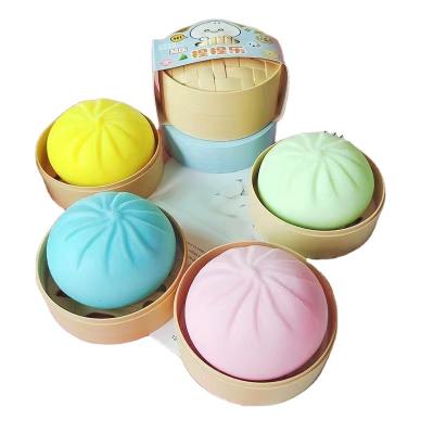 China 2022 eco-friendly material new arrive creative decompression steamed bun squeeze ball fidgety person toys for sale