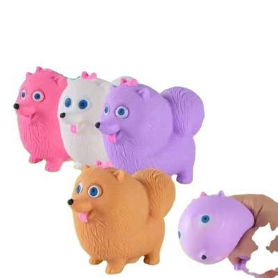 China 2022 New Design Customized Decompression Pomeranian Dog Cartoon Squeeze Ball Eco-friendly Material Animal Toys for sale