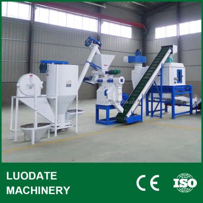 China Poultry Farm Plant 1-2 t/h Chicken Fish Feed Making Production Line / Poultry Livestock Feed Particle Pellet Mill for sale